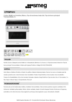 Ficha técnica SMEG CPF9IPWH