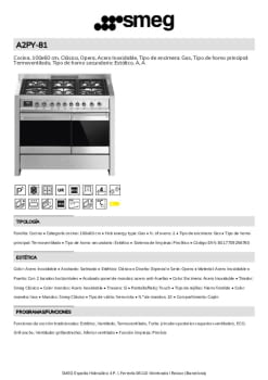 Fitxa tècnica SMEG A2PY-81