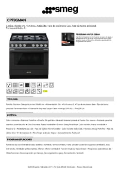 Fitxa tècnica SMEG CPF9GMAN