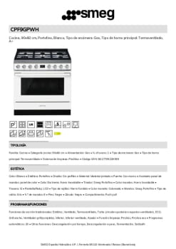 Ficha técnica SMEG CPF9GPWH