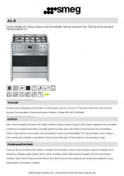 COMPRAR Cocina todo horno SMEG A1-9 6 fuegos Gas Butano 90cm Inox ONLINE  3650.00€