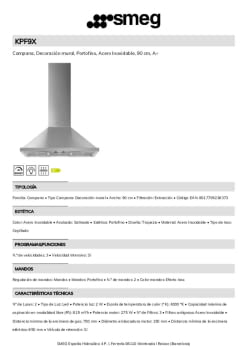 Fitxa tècnica SMEG KPF9X