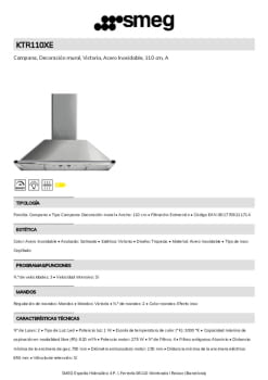Fitxa tècnica SMEG KTR110XE