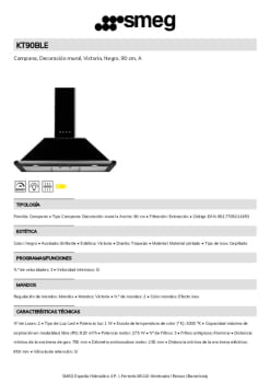 Fitxa tècnica SMEG KT90BLE