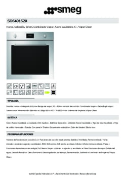 Ficha técnica SMEG SO6401S2X