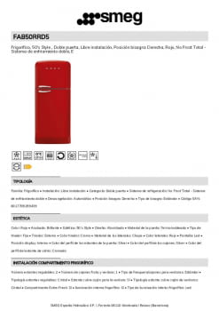 Frigorífico 2 puertas Smeg FAB50RRD5, 524L, rojo - Electromanchón