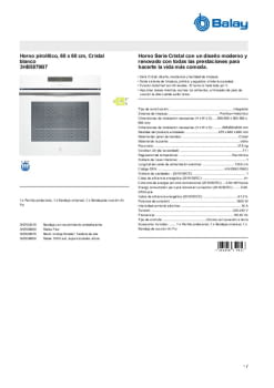 Fitxa tècnica BALAY 3HB5879B7