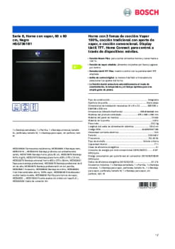 Ficha técnica BOSCH HSG7361B1