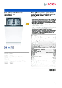 Lavavajillas Bosch SPV2HKX41E 45 cm Integrable