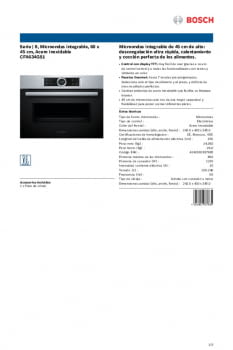 Bosch CFA634GS1 - MIcroondas sin plato Tft Gourmet Sin Grill Innowave ·  Comprar ELECTRODOMÉSTICOS BARATOS en