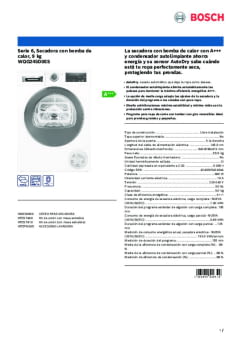 Ficha técnica BOSCH WQG245D0ES