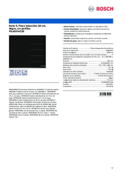 Fitxa tècnica BOSCH PXJ631HC2E