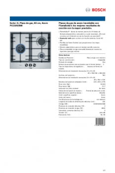 BOSCH Table Inox Gaz 60 cm 3 Feux - PCC6A5B90 moins cher