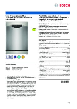 Fitxa tècnica BOSCH SMS4HMI08E Fitxa tècnica BOSCH SMS4HMI08E