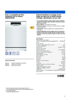 Ficha técnica BOSCH SMS46KW02E