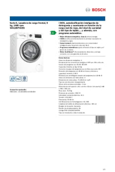 Bosch WAU28PH2ES - Lavadora carga frontal A, libre instalación, 60 cm, 9 kg,  1.400 rpm, i-DOS motor EcoSilence, display LED, touch con recomendación de  carga SpeedPerfect, color blanco : : Coche y moto