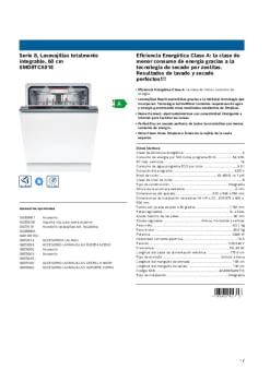 Bosch SMD8TCX01E - Lavavajillas 60 cm integrable Clase A x14 Servicios 3ª  Bandeja