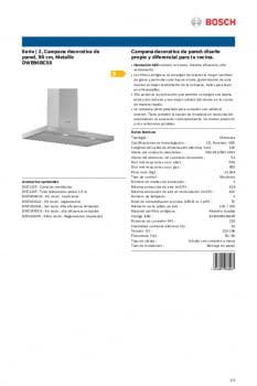 Campana extractora Bosch de 90 cm DWB96BC50 — Barraca Europa