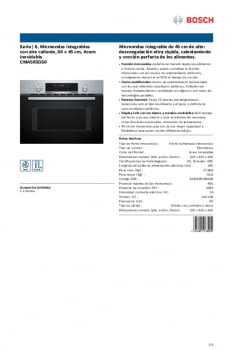 Horno Microondas - Bosch CMA585GS0, Acero Inoxidable, Abatible, Convencional