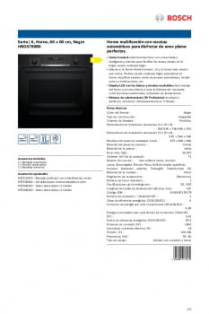 516,67 € - Horno Bosch HBG5780B6 de 60cm Pirolitico