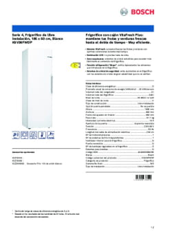 Ficha técnica BOSCH KSV36FWDP