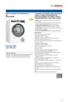 ▻ Secadora Bosch WPG23100ES ¡, 8kg, Condensación, Blanca, Serie 6, Clase B