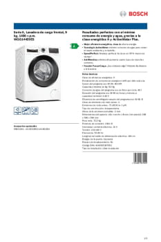 Bosch Serie 6 WGG14400ES lavadora Carga frontal 9 kg 1400 RPM A Blanco