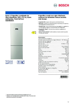 Ficha técnica BOSCH KGN493IDA