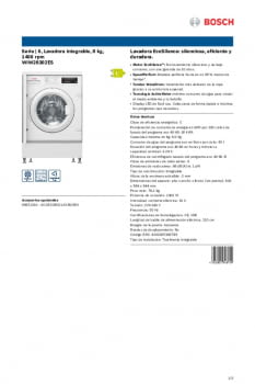 Compra ofertas de Bosch WIW28302ES lavadora carga frontal integrable c 8kg  bosinf 1