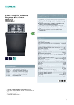 Fitxa tècnica SIEMENS SR93EX25LE