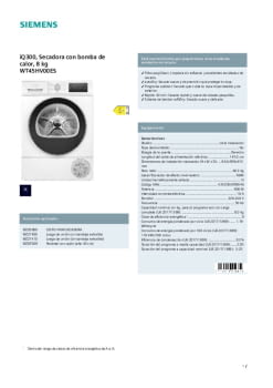 Fitxa tècnica SIEMENS WT45HV00ES