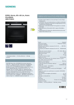 Fitxa tècnica SIEMENS HB537GES3