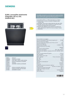 Ficha técnica SIEMENS SX63HX14CE