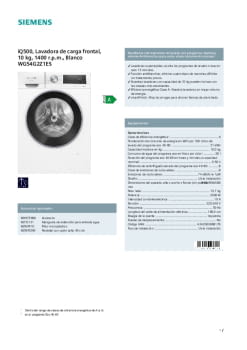 Fitxa tècnica SIEMENS WG54G2Z1ES