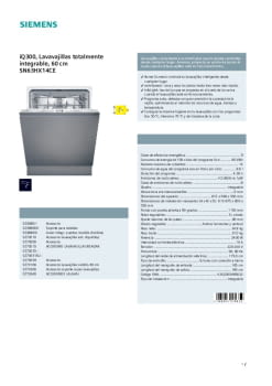 Ficha técnica SIEMENS SN63HX14CE