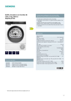 Fitxa tècnica SIEMENS WQ45G2D1ES