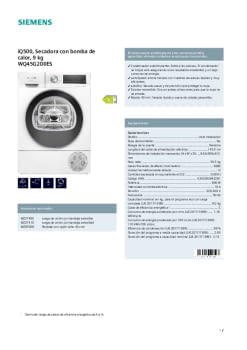 Fitxa tècnica SIEMENS WQ45G2D0ES