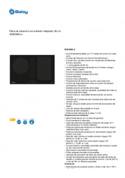 Placa induccion Balay 3EBC989LU con extractor integrado, 80 cm