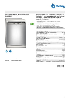 Ficha tecnica BALAY 3VS6364IA.pdf Ficha tecnica BALAY 3VS6364IA.pdf