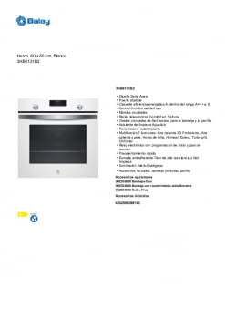  Balay 3HB4131B2 Furnace, White : Electrodomésticos