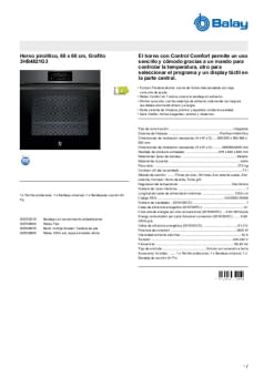 Fitxa tècnica BALAY 3HB4821G3