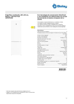 Fitxa tècnica BALAY 3KFD753WI