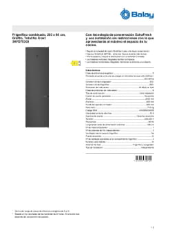 Fitxa tècnica BALAY 3KFD753GI