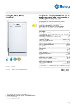 Fitxa tècnica BALAY 3VN4031BA