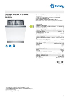 Fitxa tècnica BALAY 3VF5032DP