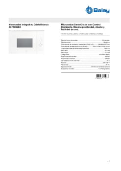 Fitxa tècnica BALAY 3CP5002B3