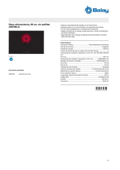 Fitxa tècnica BALAY 3EB786LQ