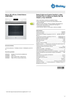 Fitxa tècnica BALAY 3HB5159B4