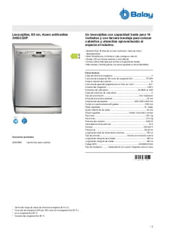 Fitxa tècnica BALAY 3VS5332IP