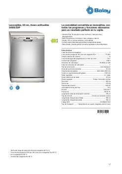 Fitxa tècnica BALAY 3VS5032IP